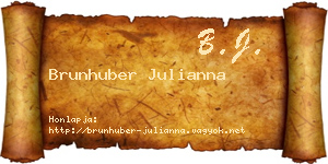 Brunhuber Julianna névjegykártya